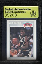BAS 1989-90 Fleer Vernon Maxwell #144 Authentic Auto 3c7