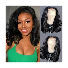 Wear and Go Glueless Wig Bob Wig Human Hair Body Wave 5x5 Lace Clos... Fast Ship
