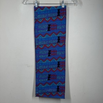 Columbia Fleece Scarf Multicolor Vtg 90 s Aztec Southwestern Style 9.5 x56 