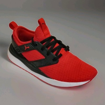 Men's PUMA Pacer Next Excel Style 370208-05 Sneakers High Risk Red And Black 