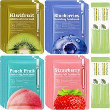 16Pcs Face Mask Sheet Hydrating Moisturising Facial Skin Care Multipack K-Beauty