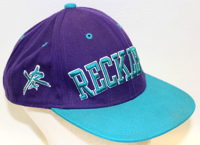 NICE VINTAGE Y&R YOUNG & RECKLESS CAP HAT Y2K SNAP BACK FLAT BILL PURPLE
