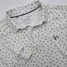 Under Armour The Iso-Chill Polo Shirt Men's M White Geometric Omni Active Golf