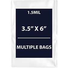 1.5Mil 3.5" X 6" | LDPE Clear Flat Poly Bags, Flexible & Durable | Multiple Bags