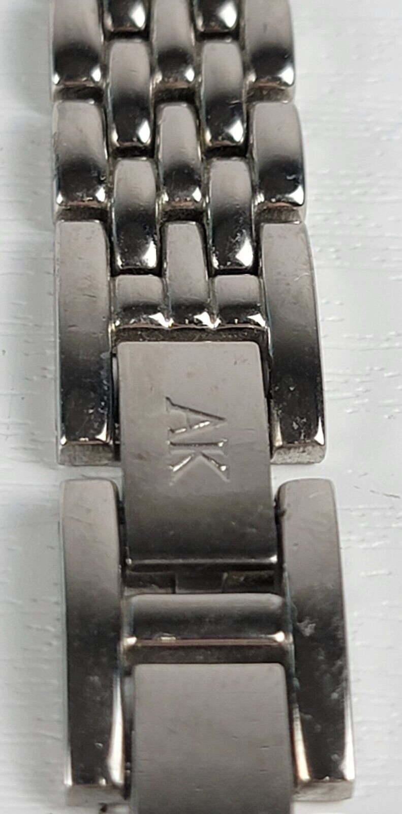 Anne Klein Lady's Watch White Face Silver Band Gold Roman Numbers Y121E