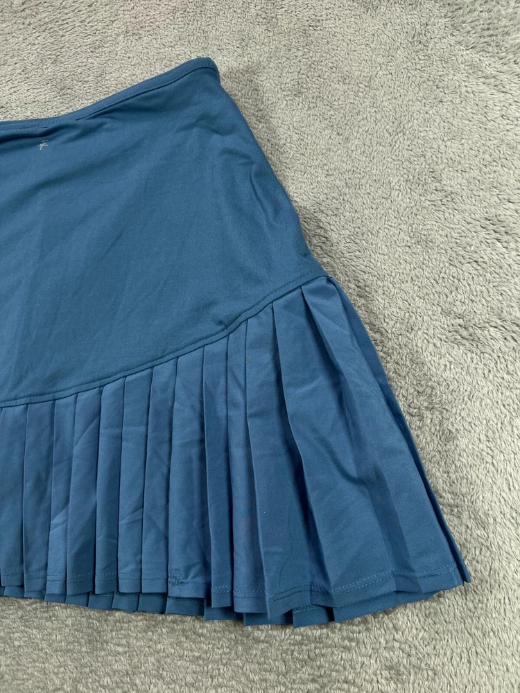 SOYBU Pleated Tennis Skort Medium Blue Womens Golf Athleisure Skirt
