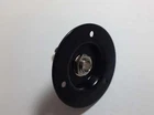 Black Speaker Amp Jack Plate, 2" Round Metal with 1/4" Switchcraft #11 Jack