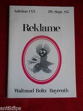 Auktionskatalog Emailschilder Waltraud Boltz Bayreuth 28.09.1985