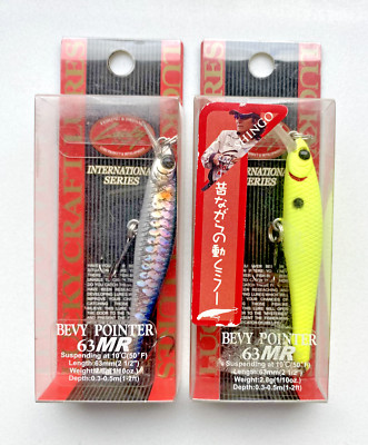 Lure Set 2x Lucky Craft Bevy Pointer 63 MR Twitchbait Mat Chart Wobbler JAPAN