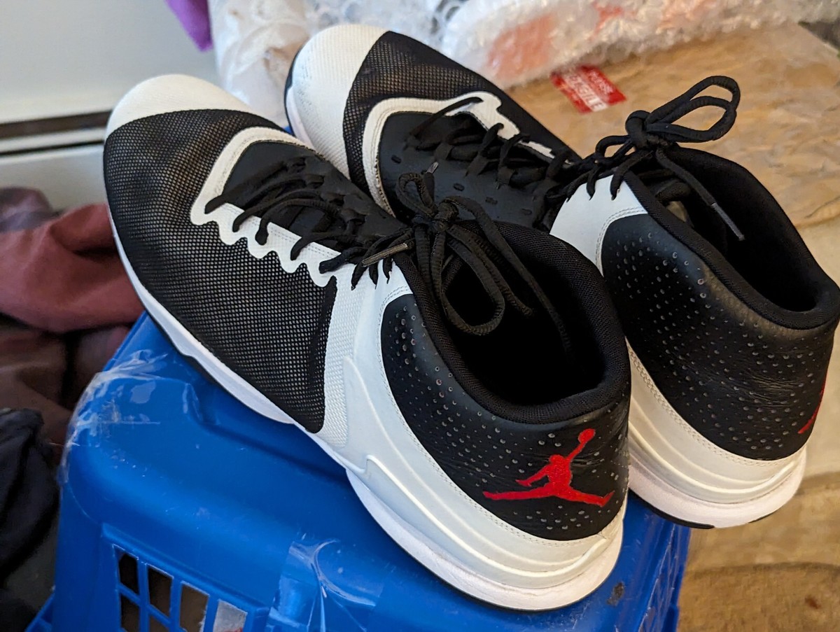シューズ(男性用) NIKE AIR JORDAN SUPER.FLY NIKE SIZE 18 MEN'S AIR JORDAN SUPER FLY 4 PO BLK-WHT ATHLETIC