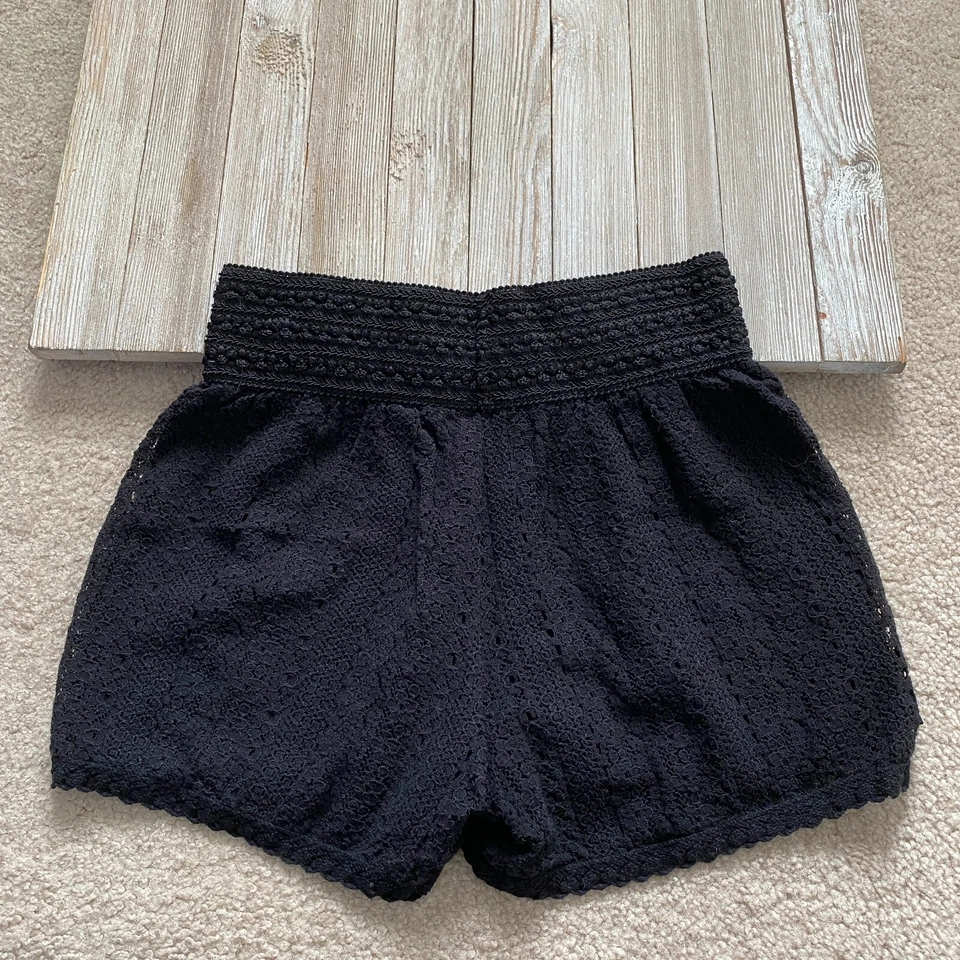 Maurices Crochet Lace Shorts Womens Size XS Black - Изображение 3 из 4
