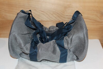 Perry Ellis Mesh Sports Duffel Gym Bag Gray and Blue New With Tags