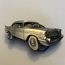 VINTAGE CLASSIC '57 CHEVY CAR BELT BUCKLE 1979 BERGAMOT BRASS WORKS MADE IN USA