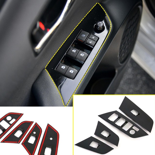 ABS Carbon Car Door Armrest Window Cover Trim 4pcs for Toyota Prius