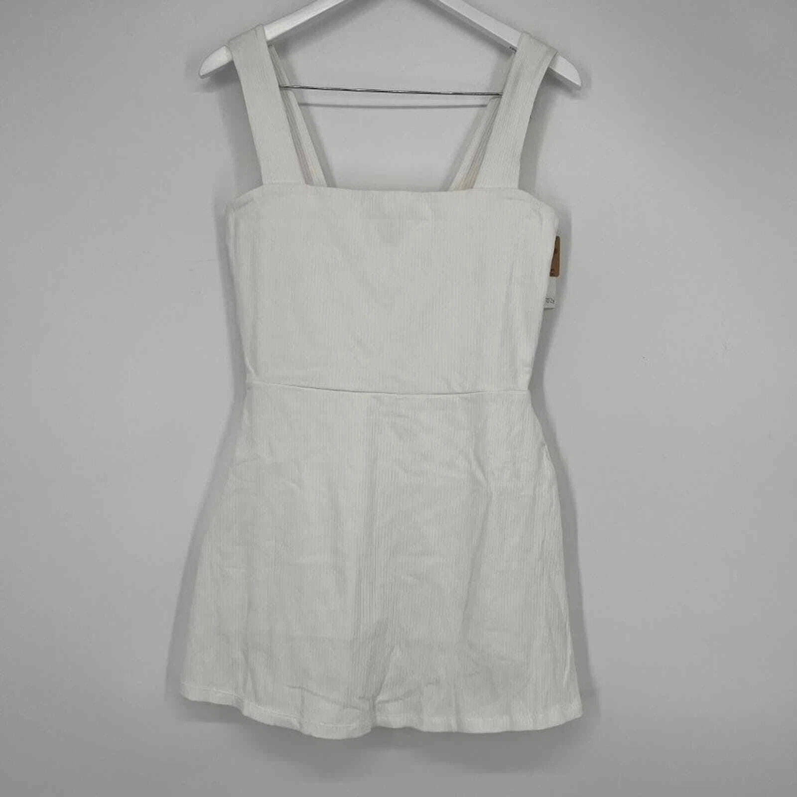 UNDERCOVER Abito donna Victoria's Secret ROSA costina scollo quadrato attivo bianco taglia large nuovo con etichetta