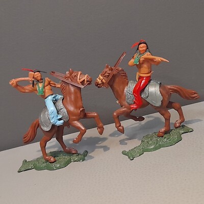 Vintage Indianer Wilder Westen Motiv x2 Swoppet Knock Offs KO H.Kong