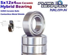 5x12x4mm Ceramic Bearing MR125zzC - Metal Shields - Precision High Speed Bearing