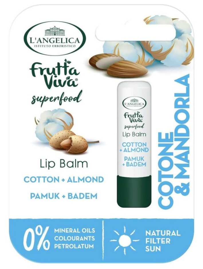 L'Angelica, Lip Balm Cotone & Mandorla, Scatola da 12 Confezioni