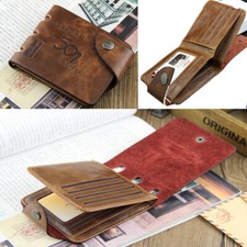 Mens Short Leather Bifold 501 Buckle Wallet Credit/ID Card Holders Purse Handbag