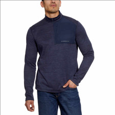 G.H. Bass  CO Men's Mixed Media 1/4 Zip Fleece Top,COLOR BLUE SIZE XL