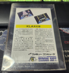 Nintendo Nes Famicom FC - KLAX COMPLETE - Great Condition Box/Inside is NEW!