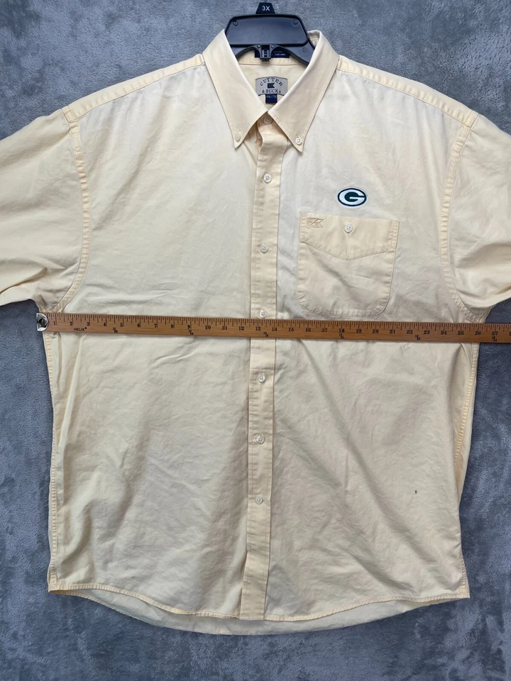 Cutter & Buck Men's Shirt 2XL Yellow Green Bay Packers NFL Long Sleeve Button Up - Image 3 of 4