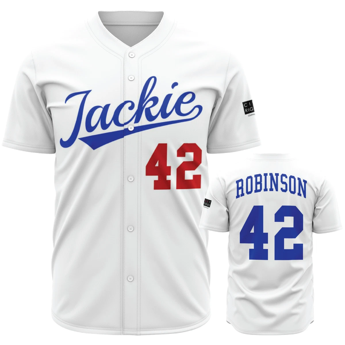 White jackie robinson jersey sale
