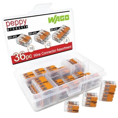 WAGO 221 Lever-Nuts 36pc Compact Splicing Wire Connector Assortment. Includes...