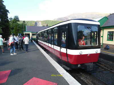 Photo 12x8 Snowdon Mountain Railway train at Llanberis Station This photo  c2018