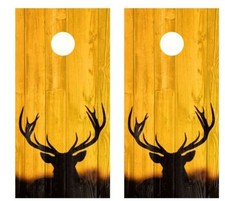 Big Buck Nice Rack Whitetail Deer Barnwood Cornhole Board Wraps 2583