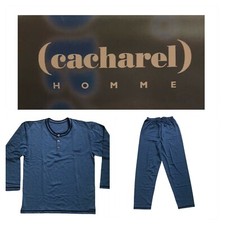 PIGIAMA UOMO CACHAREL HOMME Homewear Lungo Serafino Piquet-Millerighe-OFFERTA