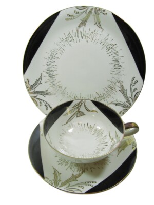 Sammeltasse 3 tlg.-Bavaria Kaffeegedeck -Prunkgedeck schwarz-gold  (57)
