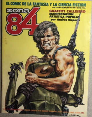 ZONA 84 #35 (1980s) Spanish language comic magazine Jeff Jones Chaykin Lomax VG+