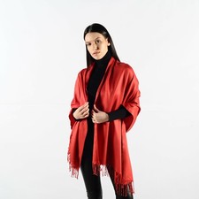 Red Pashmina Scarf Shawl Hijab Wrap Evening Wedding Bridesmaid Stole