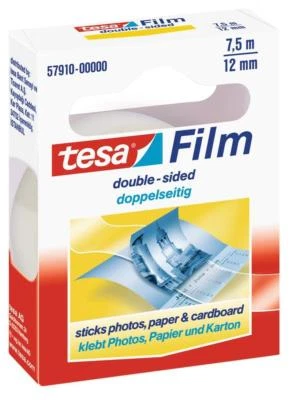 tesa tesafilm doppelseitiges Klebeband transparent 7,5m x 12mm 1 Rolle