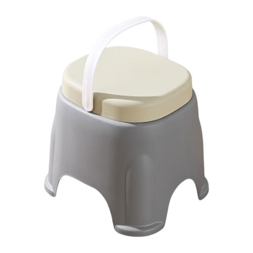 Toliet Stool with Handle Stackable Shoe Bench for Kitchen Household Bedroom - Picture 6 of 7