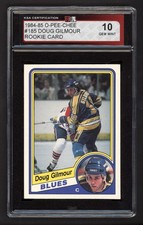 1984-85 OPC #185 DOUG GILMOUR ROOKIE CARD KSA 10 GEM MINT