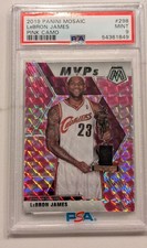 2019 Panini Mosaic MVPs Pink Camo Prizm Lebron James #298, PSA 9