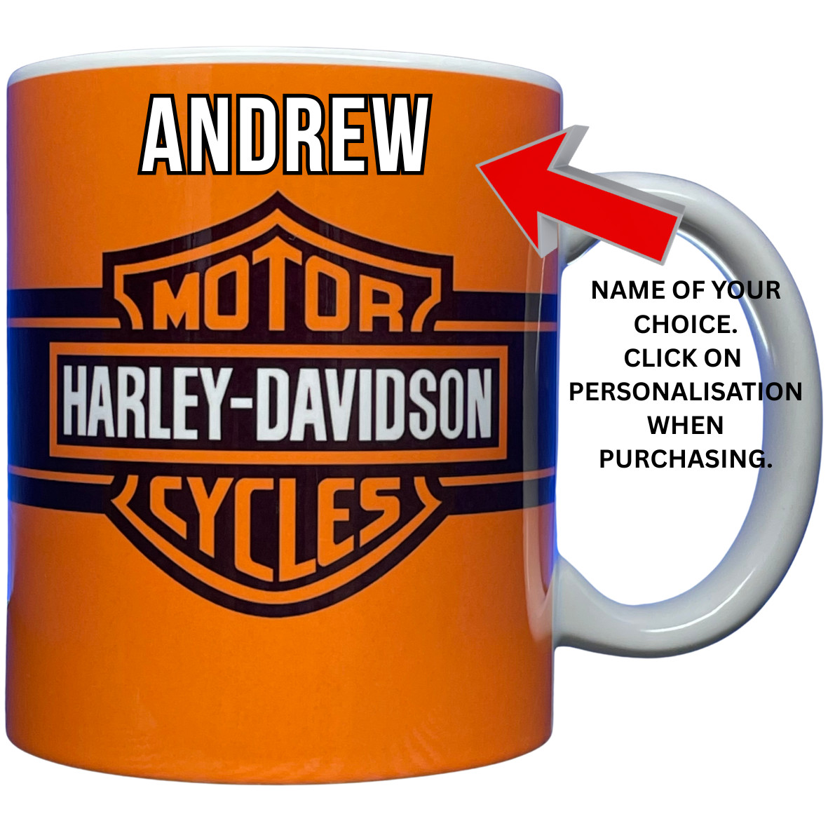 Personalisierte Harley-Davidson Tasse - Motorrad Individueller Name Geschenk Biker Motorrad