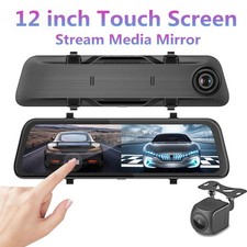 12 Mirror Dash Cam 4K Rear View Mirror Camera Front Rear Stream Media Record