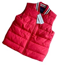 Janie And Jack Varsity Red Quilted Puffer Vest Boys Size 5-6 Outdoor Warm