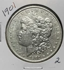 1901 MORGAN SILVER DOLLAR, AU DETAILS