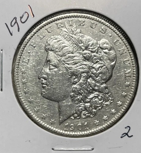 1901 MORGAN SILVER DOLLAR, AU DETAILS