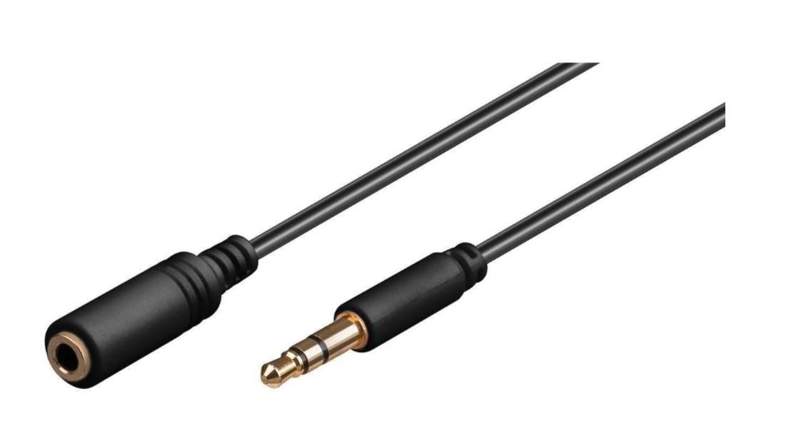 MicroConnect AUDLG3G 3.5mm Audio Extension Cable – 3m Gold-Plated Black