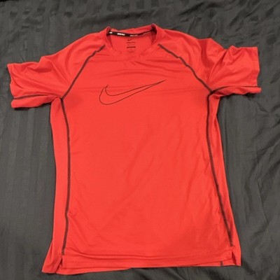 Nike Pro Dri-FIT Men's Red Compression Slim Fit Crew Neck Tee Shirt L