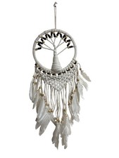 Dream Catcher Rattan Tree of Life White   9 Inch Handmade Bohemian Wall Decor