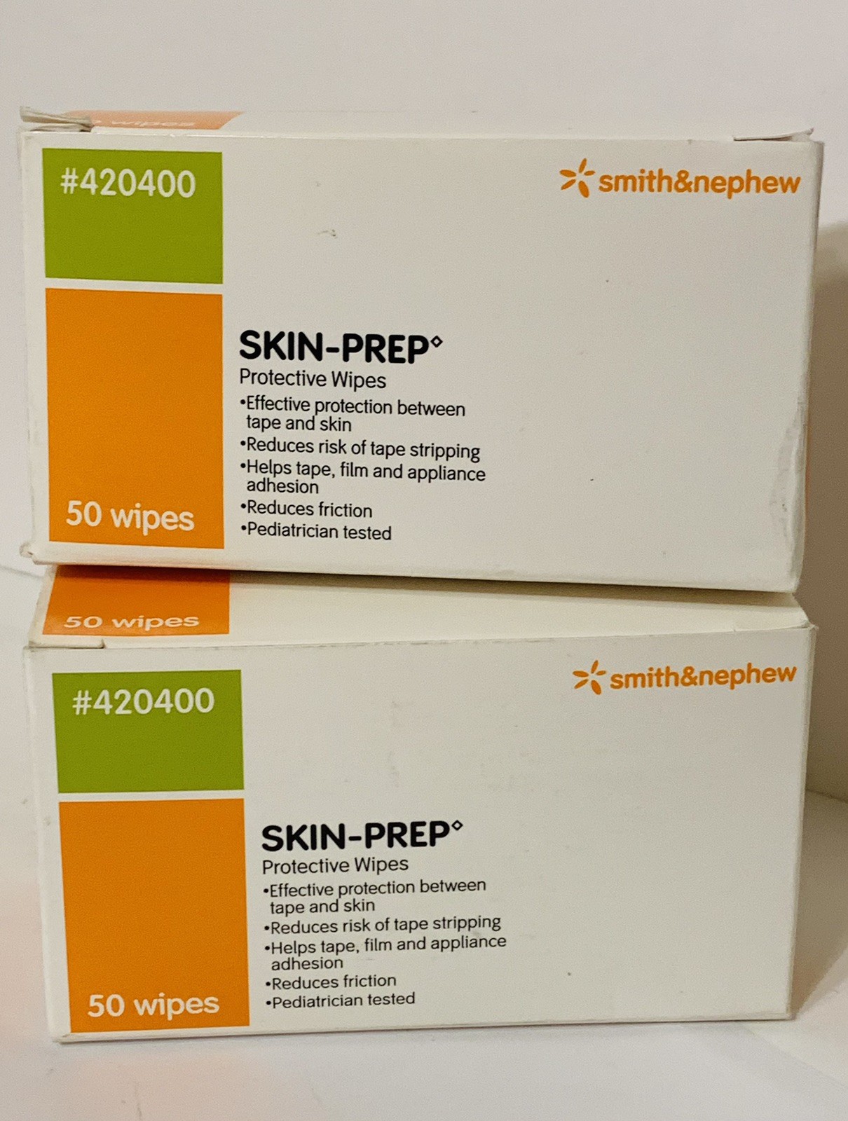 2 BOXES Smith & Nephew 420400 SKIN-PREP Protective Wipes -2BX/50EA