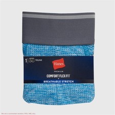 Hanes Premium Men's Breathable Mesh Comfort Flex Fit Boxer Trunks - Blue L