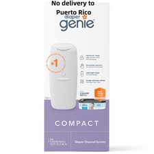 Diaper Genie Compact Pail with 165ct Refill, White