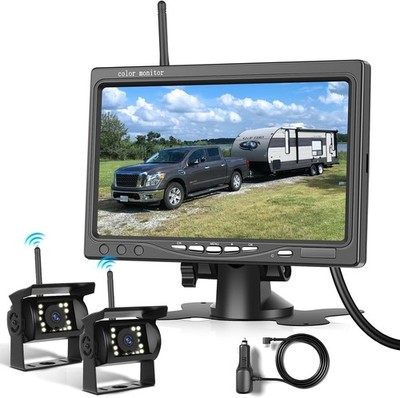 Rückfahrkamera Set 1080P HD 7 Zoll Monitor 2 Kamera IP